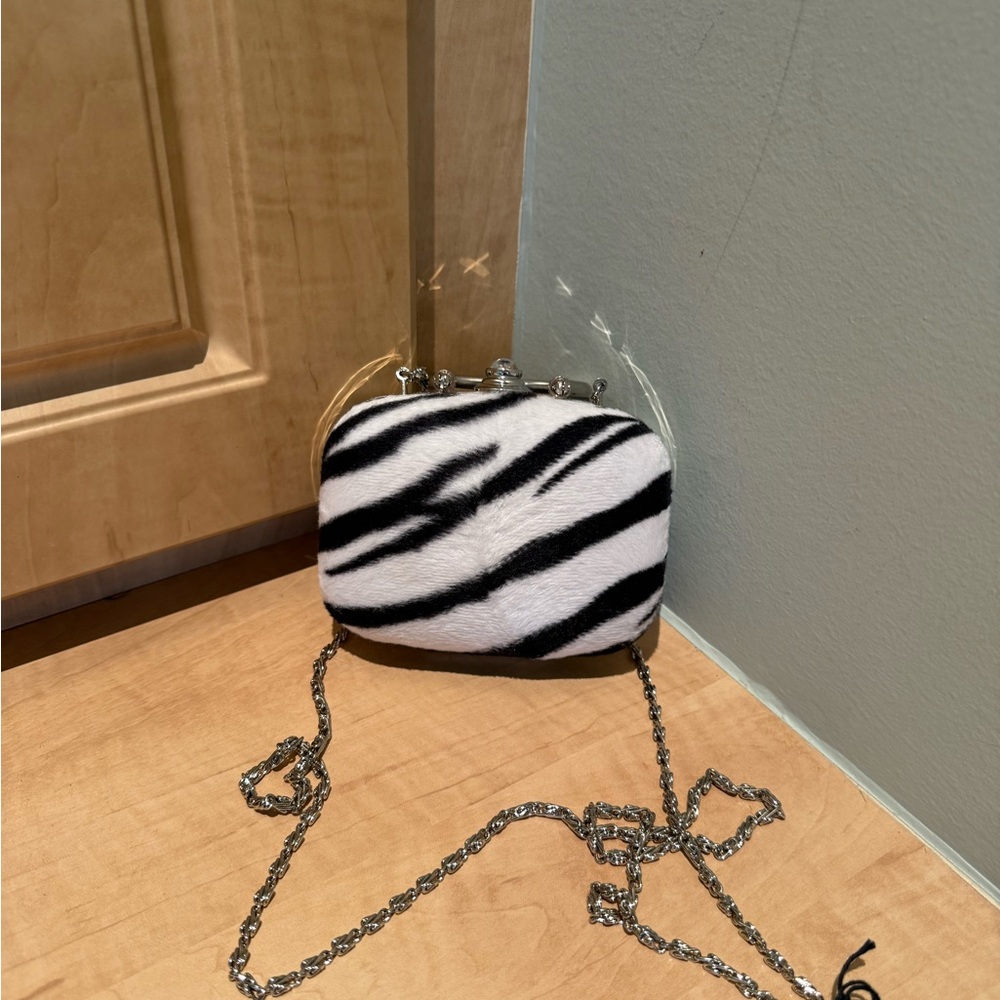 Zebra Print miniature Chain Shoulder Bag